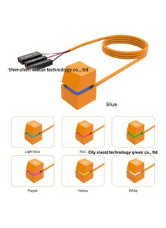 Desktop Computer Switch Extension Cable Internet Cafe Computer Startup Compact Button-Color:Orange Shell Colorful Cycle 4 M Line