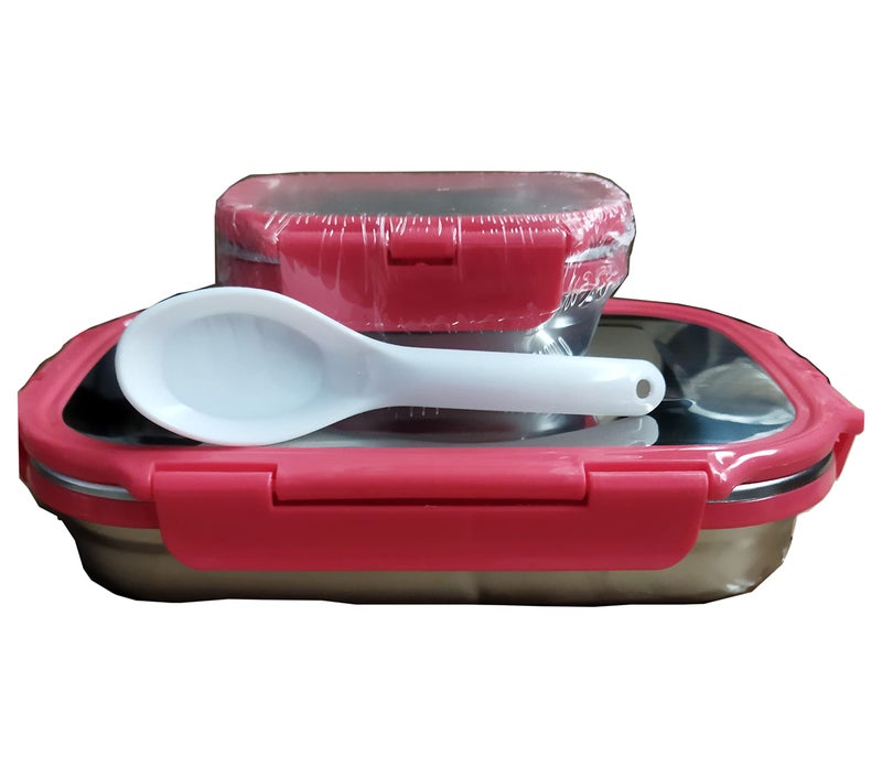 AASTIK SALES Click It Stainless Steel Lunch Box with Air Tight Spill Proof Lid, Tiffin Boxes for Kids Men Women for Office & School College (Red Colour) - Image 1
