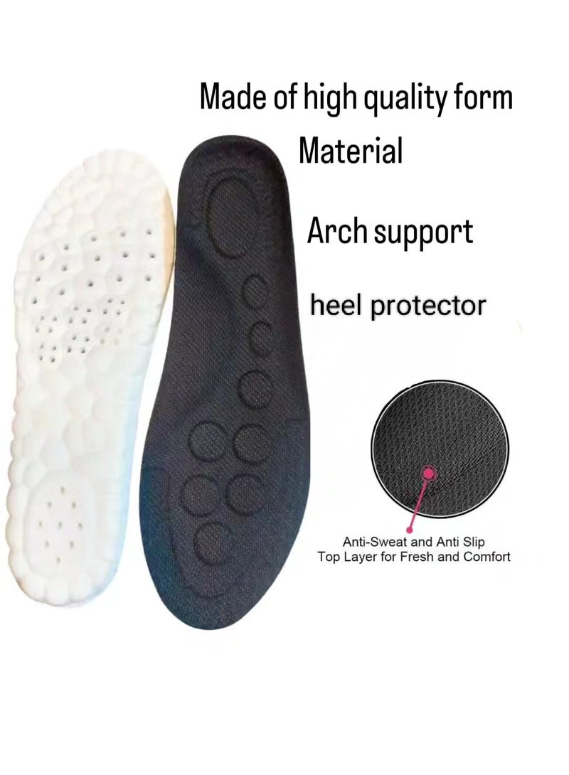 Honeycomb Design breathable shock-absorbing insole free size, free cut full pad black memory form soft insole  - Image 4