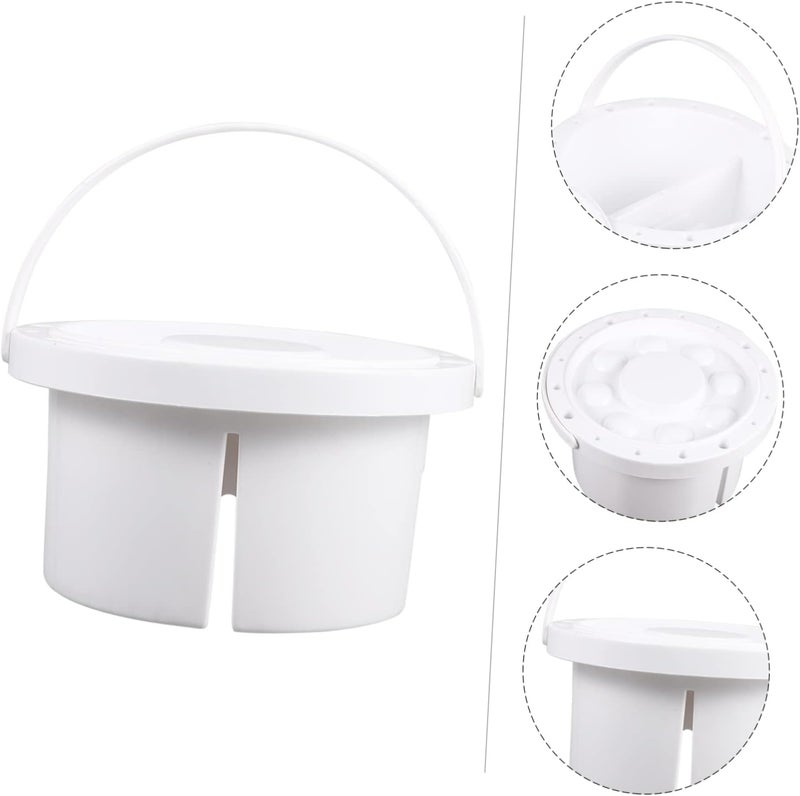 Pen Bucket White Brush Holder Paint Cups Brush Washing Basin Tub Washer for Cleaning Watercolor Tempera Gouache and Oils - Image 3