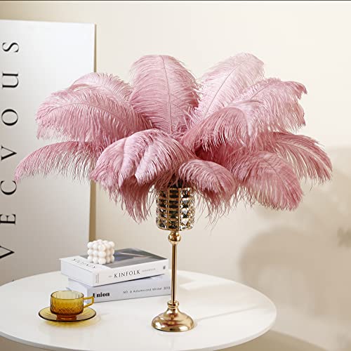 Larryhot Pink Ostrich Feathers Bulk- 16-18 inch 10pcs Feathers for Cfafts,Wedding Party Centerpieces, and Home Decorations (Lotus Pink) - Image 3