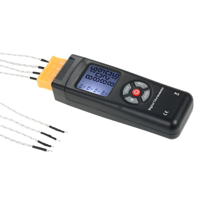 4-Channel K-Type Digital LCD Thermometer Thermocouple Sensor -50~1350°C/-58~2462°F Data Hold Function - Image 3