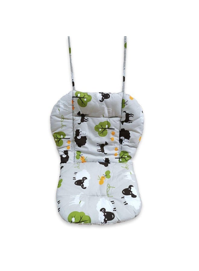 Kocpudu High Chair Pad, Ancho Grey Background Sheep Pattern Highchair/seat Cushion Protective Film Breathable Pad with Baby High Chair Seat Belt(2 Pieces) - Image 4