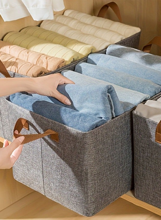 2 pcs Wardrobe Clothes Organizer, Large Foldable Closet Storage Organizer  Clothes Storage and Organization Box for Clothes Jeans Washable Closet Storage Boxes with Carrying Handles Cube Storage Bin Thickened Steel Frame Toy Organizer Box for Home Bedroom Office  - Image 1