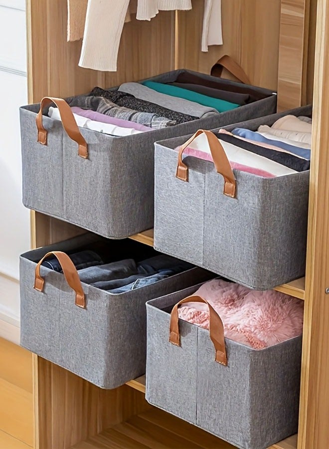 2 pcs Wardrobe Clothes Organizer, Large Foldable Closet Storage Organizer  Clothes Storage and Organization Box for Clothes Jeans Washable Closet Storage Boxes with Carrying Handles Cube Storage Bin Thickened Steel Frame Toy Organizer Box for Home Bedroom Office  - Image 2