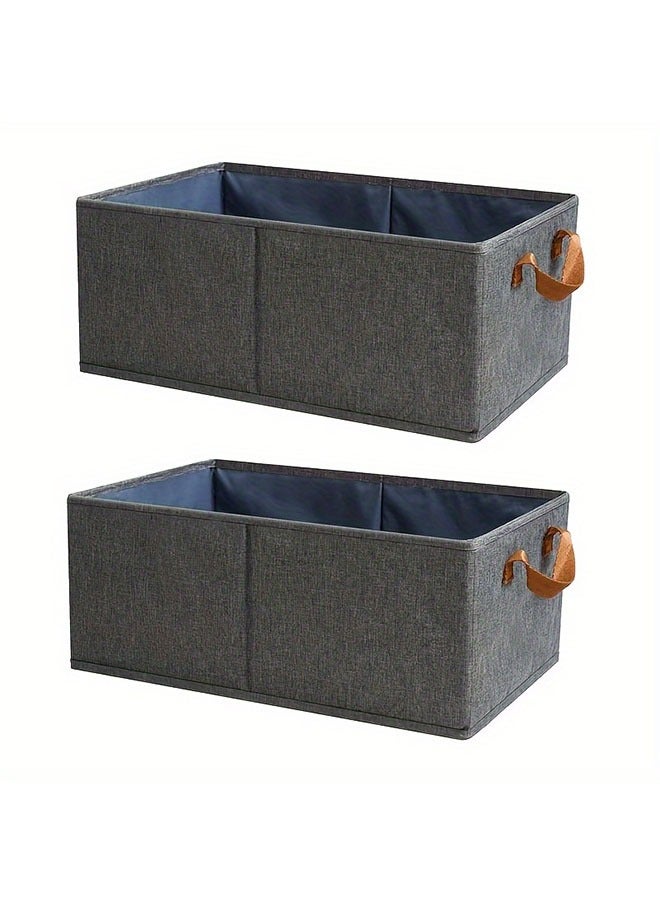 2 pcs Wardrobe Clothes Organizer, Large Foldable Closet Storage Organizer  Clothes Storage and Organization Box for Clothes Jeans Washable Closet Storage Boxes with Carrying Handles Cube Storage Bin Thickened Steel Frame Toy Organizer Box for Home Bedroom Office  - Image 5
