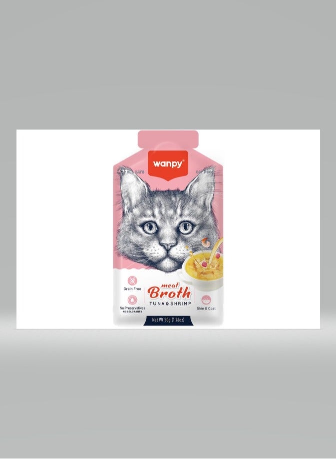 Wanpy Wanpy Meat Broth Tuna & Shrimp for Cats 50g 