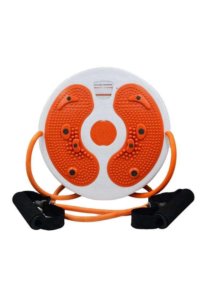 Fitness Twisting Board with Elastic Bands for Core Strength Training Compact and effective exercise tool designed to strengthen core muscles, improve flexibility, and support weight loss with non-slip surface and comfortable foot massage nodes.