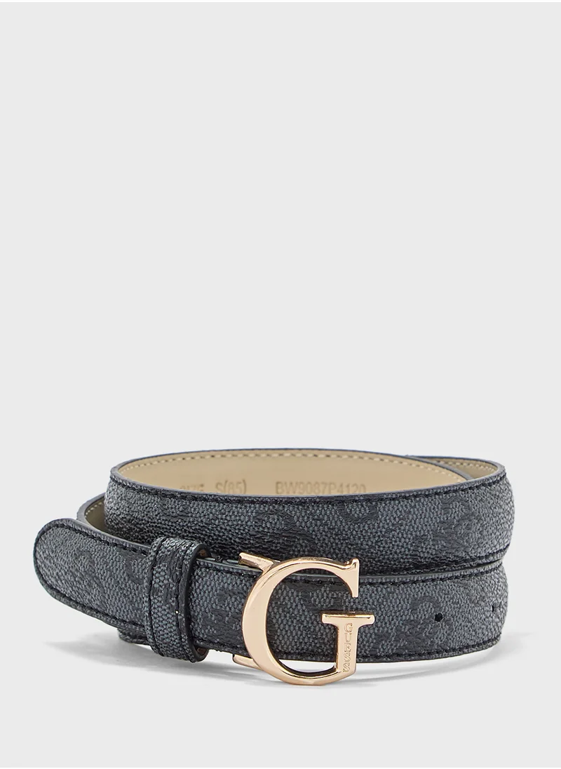 GUESS Logo Detailed None Allocated Hole  Belt