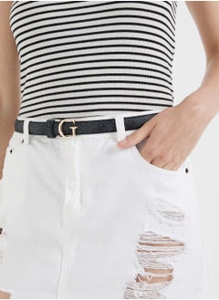GUESS Logo Detailed None Allocated Hole  Belt  - Image 3