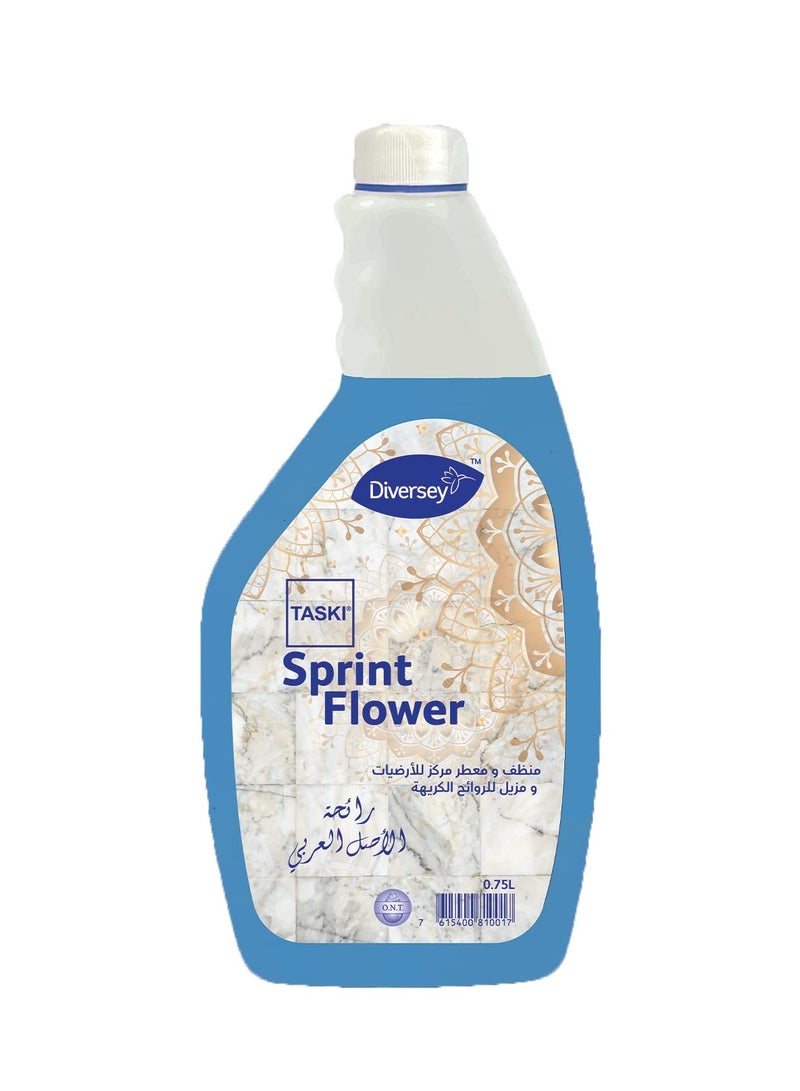 Diversey Concentrated sanctuary floor freshener and cleaner - Tasky Sprint Flower - with the scent of Arabic origin, 750 ml