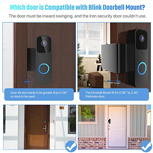 Weazinck Anti-Theft Video Door Mount, Compatible with Video Doorbell, No Need to Drill, Durable and Stainless Steel Doorbell Mount For Apartment, Door Renters, Home&Office - Image 3
