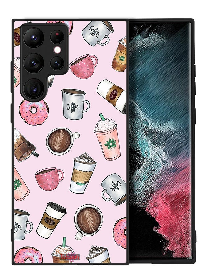 Tolwak Samsung Galaxy S22 Ultra 5G Protective Case Cover Coffee Lover Art - Image 2