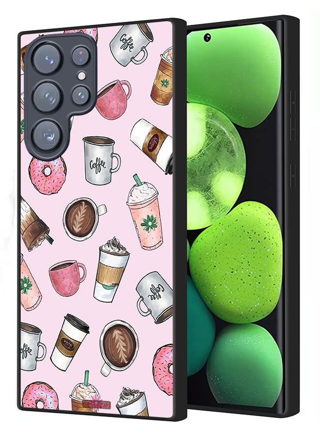 Tolwak Samsung Galaxy S22 Ultra 5G Protective Case Cover Coffee Lover Art - Image 1