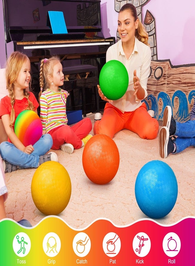 Vinsot 12 Pack 8.5 Inch Playground Balls Kickball Bulk, Bouncy Balls for Kids Inflatable Bouncing Handball with Hand Pump for Indoor Outdoor Games(Mixed Color) - Image 5