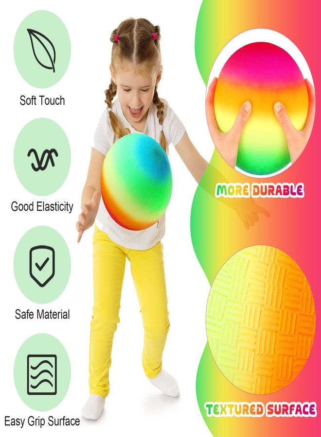 Vinsot 12 Pack 8.5 Inch Playground Balls Kickball Bulk, Bouncy Balls for Kids Inflatable Bouncing Handball with Hand Pump for Indoor Outdoor Games(Mixed Color) - Image 2