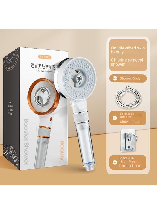 Bluejw Double-sided Pressurized Skin Beauty Shower Nozzle High Pressure Bath Pressurized Single Hand-held Super Large Water Outlet Household Shower Head - Image 1