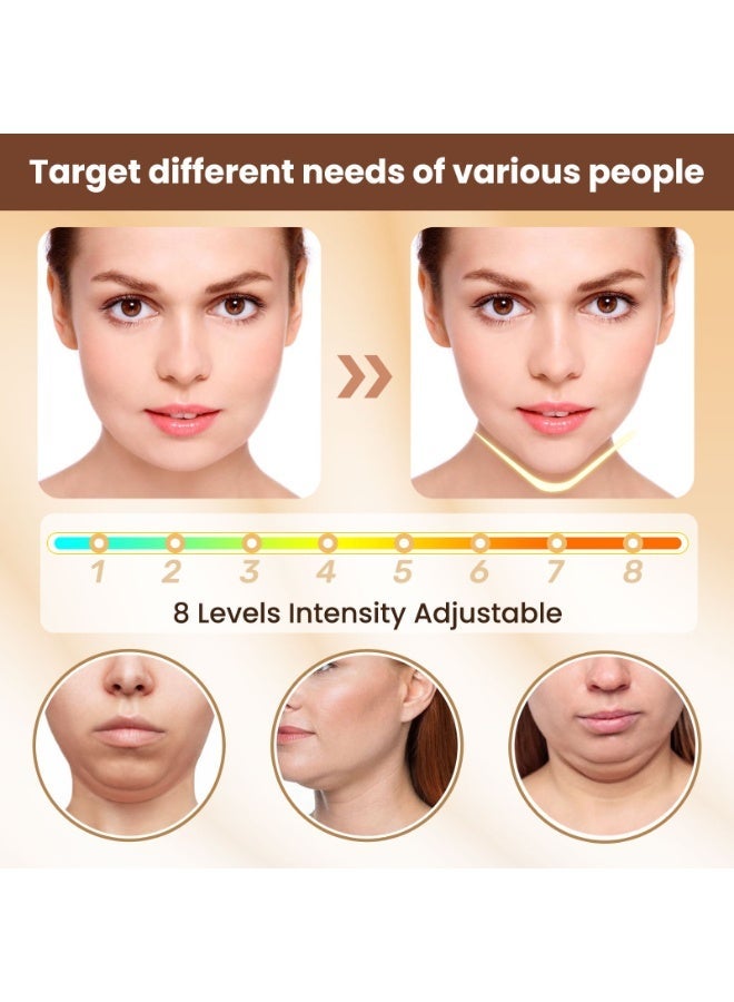 كيلو كيلو فولت جهاز تنحيف الوجه، جهاز تدليك الوجه على شكل حرف V، جهاز تقليل الذقن المزدوجة، 6 أوضاع، 8 مستويات شدة، جهاز شد الوجه، جهاز شد ذكي لشد الجلد المترهل، جهاز العناية ببشرة النساء، شد الخد على شكل حرف V، شد الوجه بتقنية EMS بالتيار الكهربائي الدقيق - Image 4
