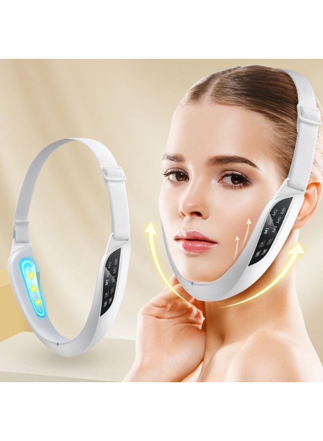 كيلو كيلو فولت جهاز تنحيف الوجه، جهاز تدليك الوجه على شكل حرف V، جهاز تقليل الذقن المزدوجة، 6 أوضاع، 8 مستويات شدة، جهاز شد الوجه، جهاز شد ذكي لشد الجلد المترهل، جهاز العناية ببشرة النساء، شد الخد على شكل حرف V، شد الوجه بتقنية EMS بالتيار الكهربائي الدقيق - Image 1