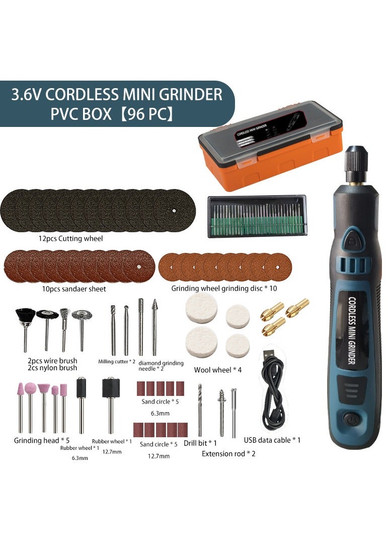 1 Set DIY Small Electric Grinder, Household Hand-held Electric Polishing Tool For Jade Engraving, USB Rechargeable Electric Grinder Set Mini Small Electric Grinder Pen, Power Tool  - Image 1