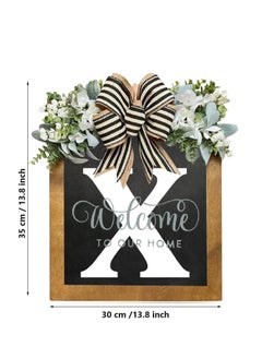 Y&D Welcome Sign Creative Bowknot Letter Wreath In Front Of The Door Outdoor Decoration Props For The Courtyard 30x35CM  - Image 2