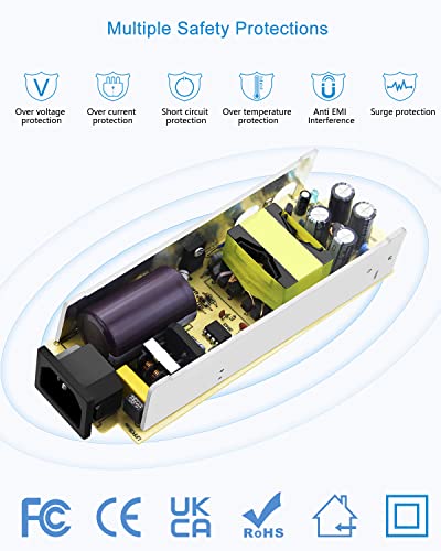 ALITOVE 12V 10A Power Supply Adapter 100-240V AC to DC 12 Volt 10amp 120W Converter 9.5A 9A 8.5A LED Driver Transformer 5.5x2.5mm Plug for LED Strip Light DC Pump LCD Monitor CCTV Camera, Pack of 5 - Image 4
