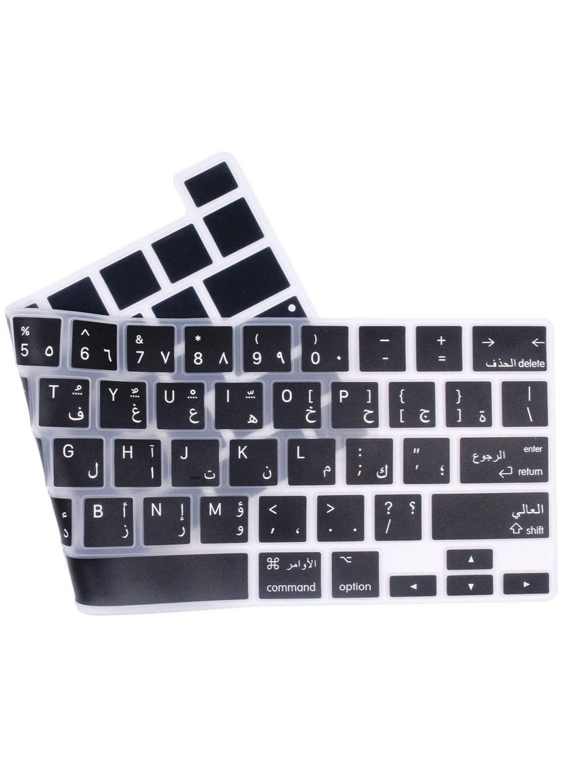 AMM Arabic Language Silicone Keyboard Cover Skin Protector Compatible with 2019 Newest MacBook Pro 16 inch with Retina Display Model A2141 (Black) - Image 4