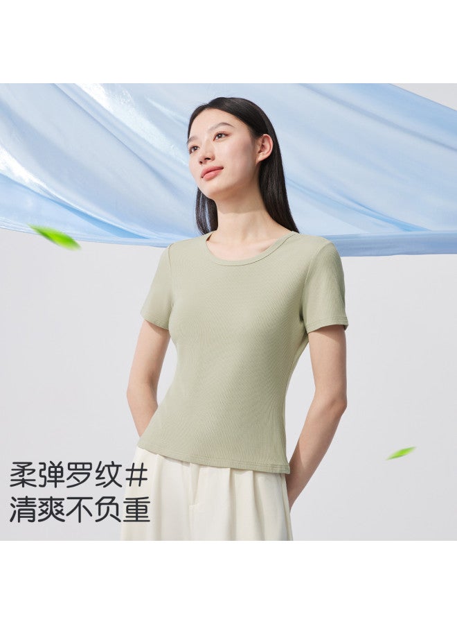 MIIOW New Autumn Round Neck Short Sleeve Women'S Slim Fit Base Layer Top - Image 4