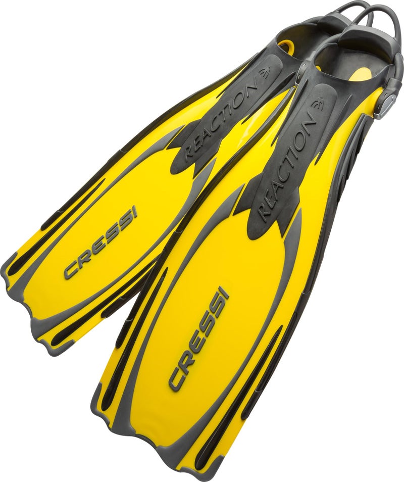 Cressi Reaction EBS Adjustable Open Heel Fins YellowSilver XSS - Image 2