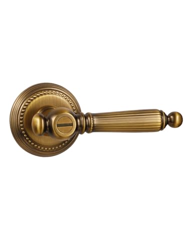 SORWDUERM 1 Pack Antique Brass Door Lever Privacy Antique Door Handle Door Lever Bedroom and Bathroom Zinc Alloy - Image 1
