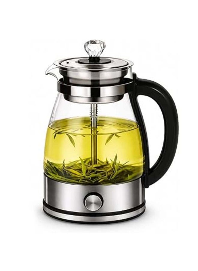 Electric Tea Maker & Glass Kettle 1L, Durable Borosilicate Glass Tea Steeper Infuser with Rapid Heating & Precise Control, Elegant Crystal Lid Knob - Image 1
