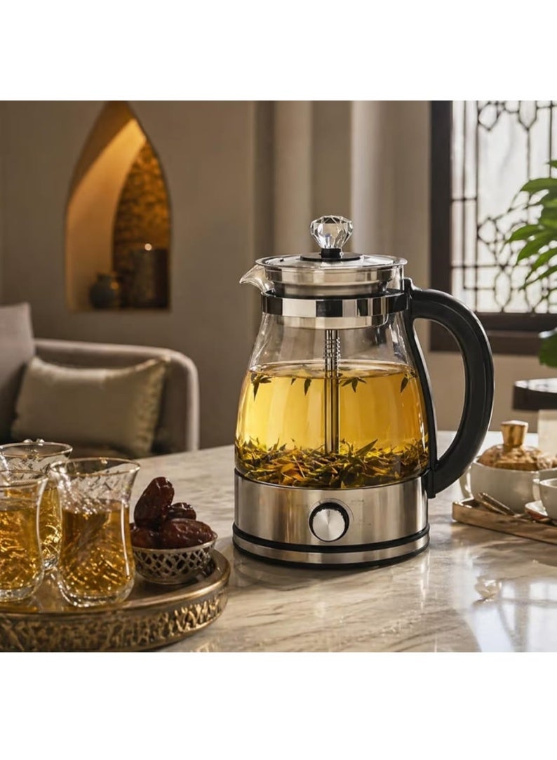 Electric Tea Maker & Glass Kettle 1L, Durable Borosilicate Glass Tea Steeper Infuser with Rapid Heating & Precise Control, Elegant Crystal Lid Knob - Image 5