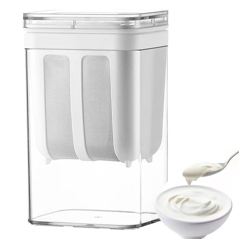JOLYMIT 1100 Ml Greek Yogurt Strainer Hung Curd Strainer Box Curd Maker for Cheese Maker Hung Curd Maker for Homemade Cheese Soybean Milk Fruit Juices Paneer - Image 1