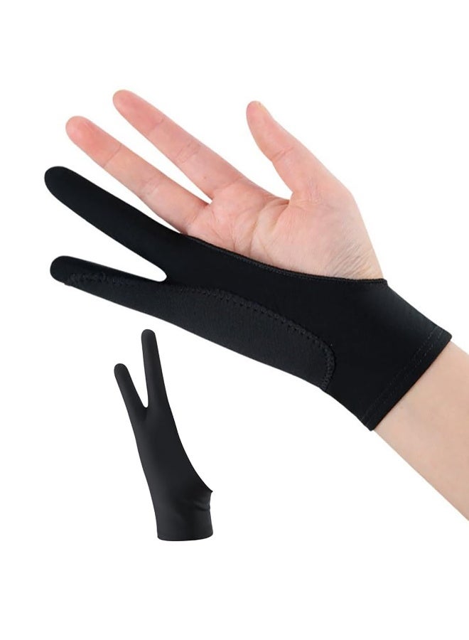 دايتويز قفاز فنان للرسم، قفاز رفض راحة اليد، إصبعين، من الليكرا المطاطية، بدون أصابع، مناسب لليد اليسرى واليمنى - Image 1