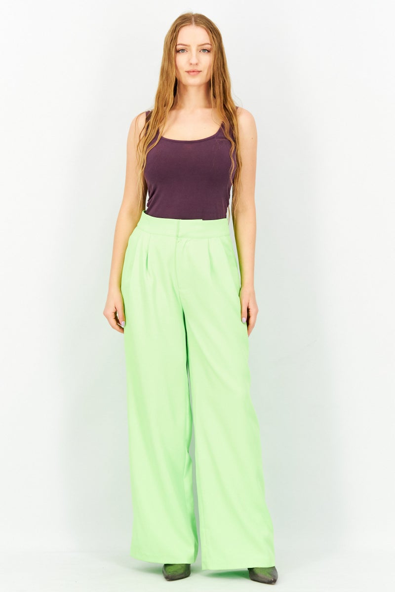 STEVE MADDEN Women Wide Leg Printed Pants, Lime Green - Image 4