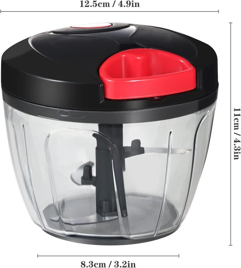 Cambom Manual Food Chopper Vegetable Cutter, Hand String Vegetable Chopper Onions Cutter for Vegetable Fruits Nuts BPA Free Food Safe Material, 650ml Black - Image 5