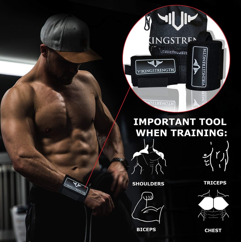 VIKINGSTRENGTH Wrist Brace Support (18" Premium Quality) for Weight lifting, Crossfit, Bodybuilding and Fitness. Wrist Wraps for Pain Relief and Recovery. Strap for Men and Women + V-Strength App - Image 4