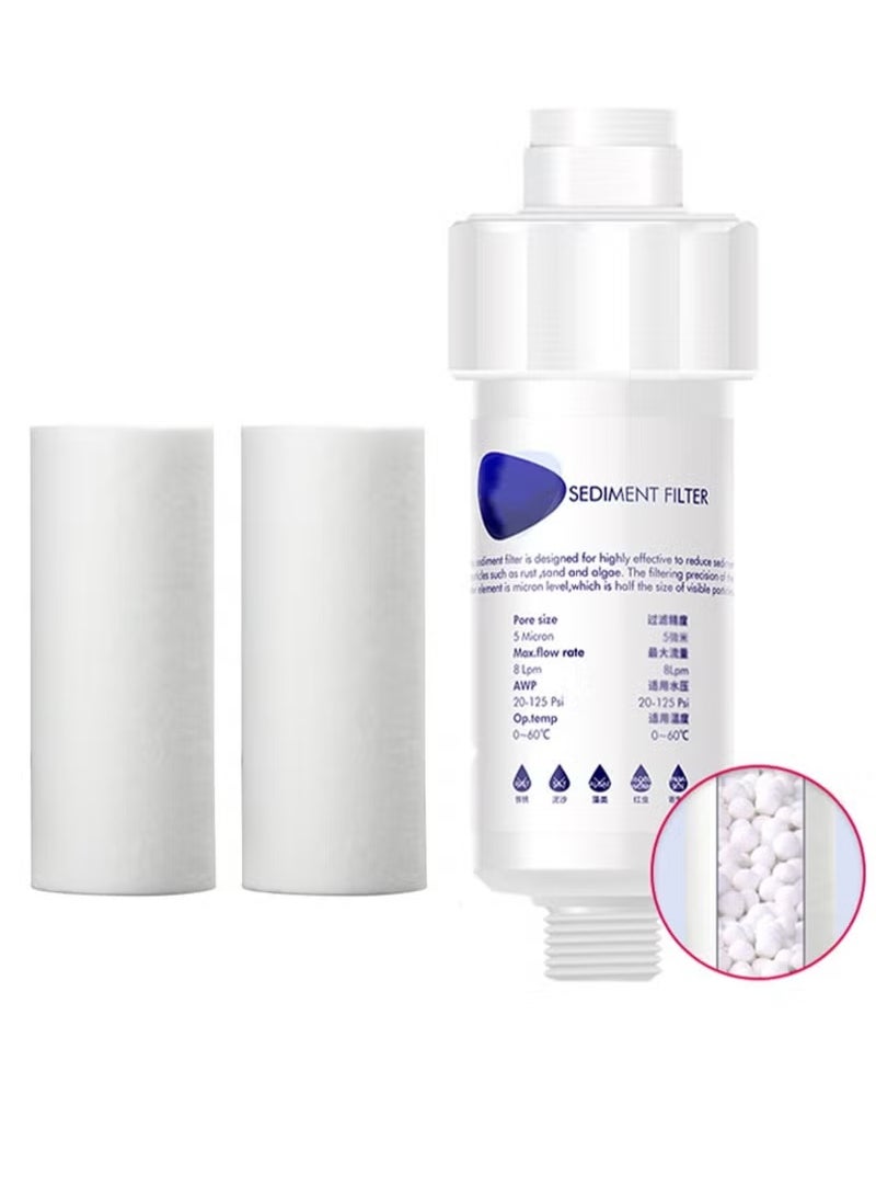 Integrated Household Pre-Filter PP Cotton Filter, Washing Machine, Water Heater, Shower Rain Flower Filter, Pre-Filter(Filter + 2 chlorine removal filters) - Image 1