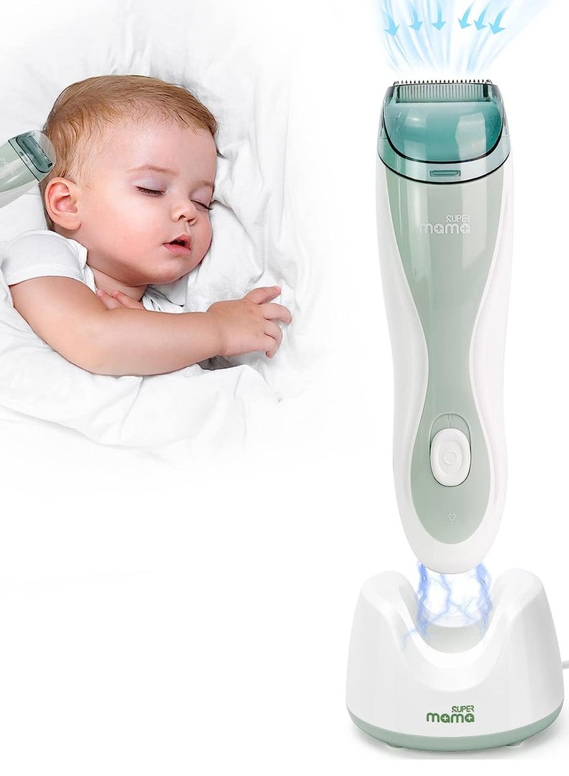 Supermama Baby Hair Clippers Ultra-Quiet Electric Vacuum Trimmer Cordless Rechargeable Waterproof Haircut Kit for Kids & Men - Image 1