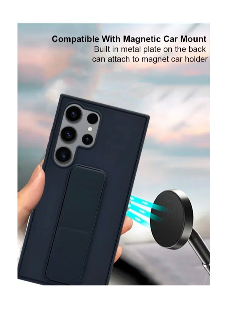 كفر حماية لهاتف سامسونج S24 الترا مع مسكة مغناطيسية مدمجة 3 في 1 ازرق - Image 3