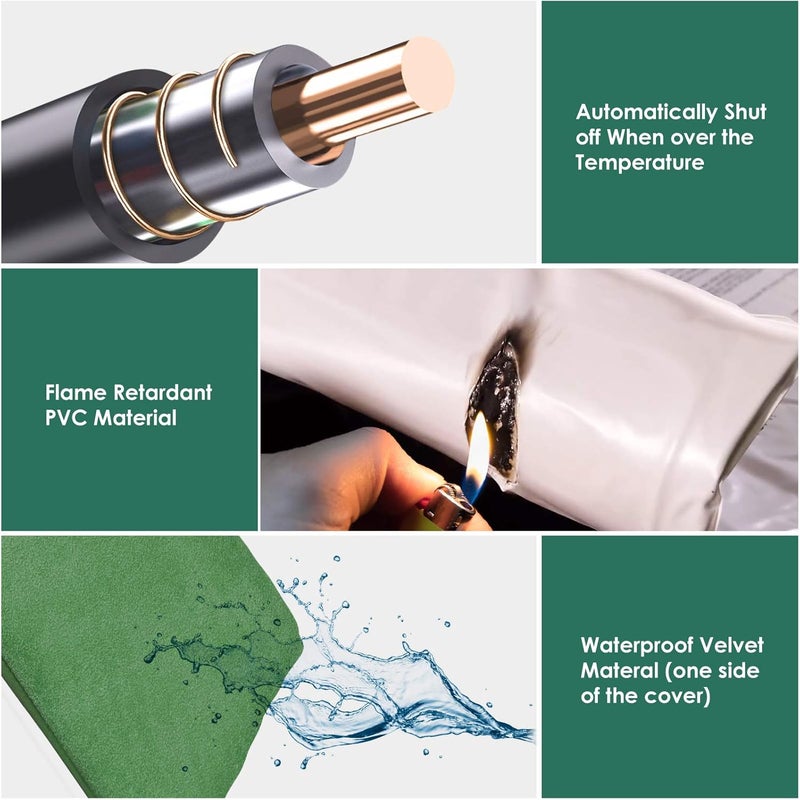 petnf Outdoor Heated Pet Bed with Waterproof Cover,Pet Heating Pads for Dog,Soft Electric Blanket Auto Temperature Control,Heating Mat for Dog House Cabin Cot Doorway,Rescue Cats - Image 5