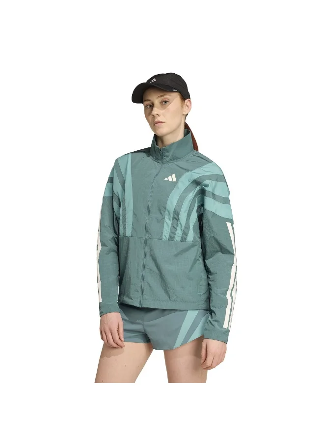 Adidas Adidas Adizero A Jkt W Green Jacket Jackets For Women