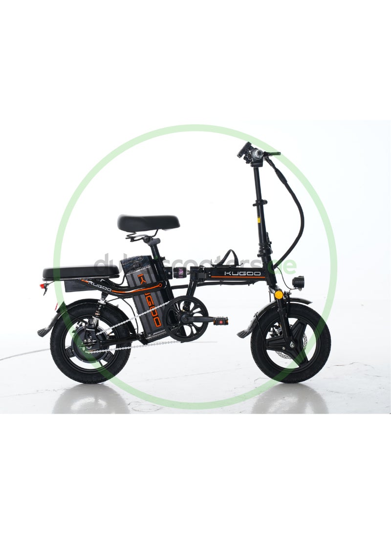 KUGOO Fully Foldable Electric Bike, 800W Motor, 48V 13Ah Removable Battery, 35km/h Speed, Up to 35km Range, 14-Inch Tires, Red - Image 1