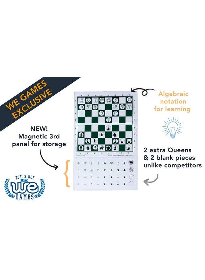 WE Games Supersize Magnetic Checkbook Chess Set 10 In.  - Image 5
