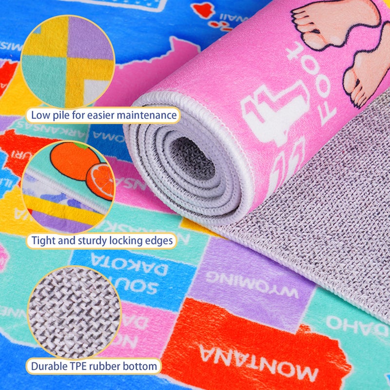 OHDS Kids Rugs for Playroom - Soft & Non-Slip 3x4 Feet Educational Rug for Learning ABC Alphabet, Numbers, Shapes & Map, Washable Classroom Rug for Toddler Nursery & Kids Room Decor - Image 4