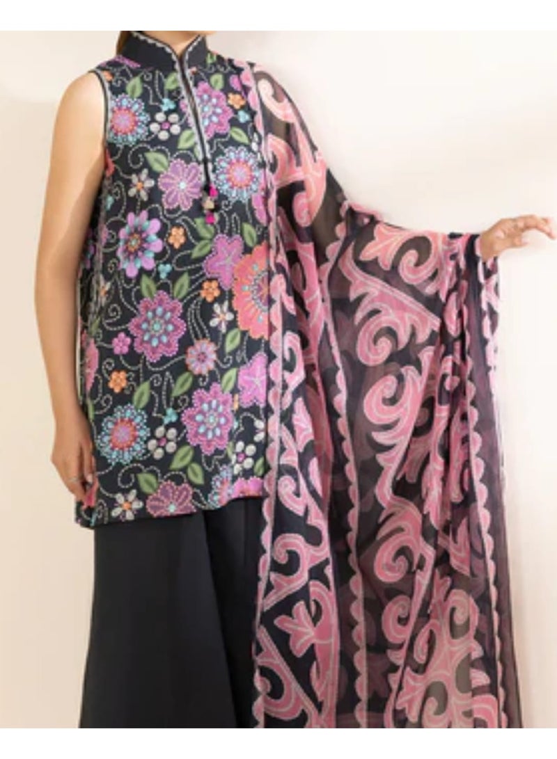 Pakistani Printed Unstitched Lawn Dress 3 Piece Shafoon Dupatta