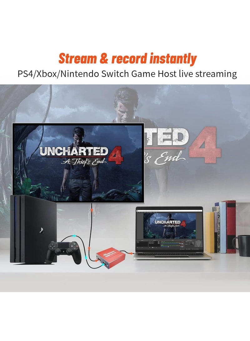 USB 3.0 4K HDMI Video Capture Card 1080P 60FPS HD with HDMI Port Works with Xbox PS5 PS4 Switch DSLR for Live Streaming Recording OBS Twitch - Image 3