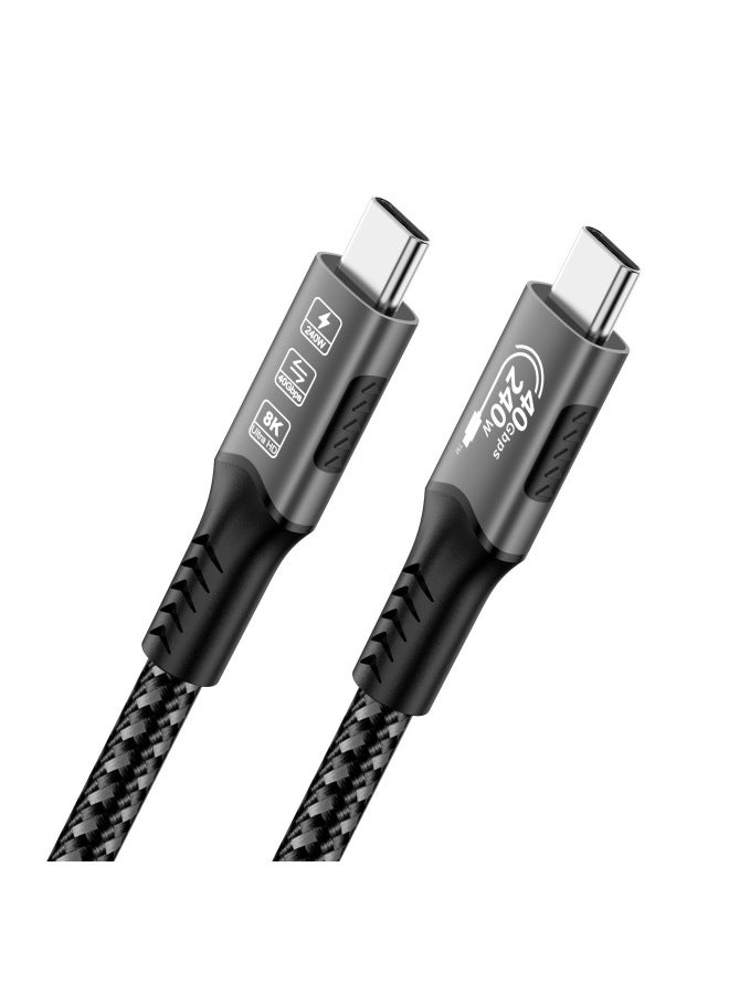 8K USB4 TYPE-C 240W DP 3.1 Mobile Phone Tablet Notebook Fast Charging Data Line 40GB Transmission-Color:8k 240 W 40GB 1.8M (NEW) - Image 1