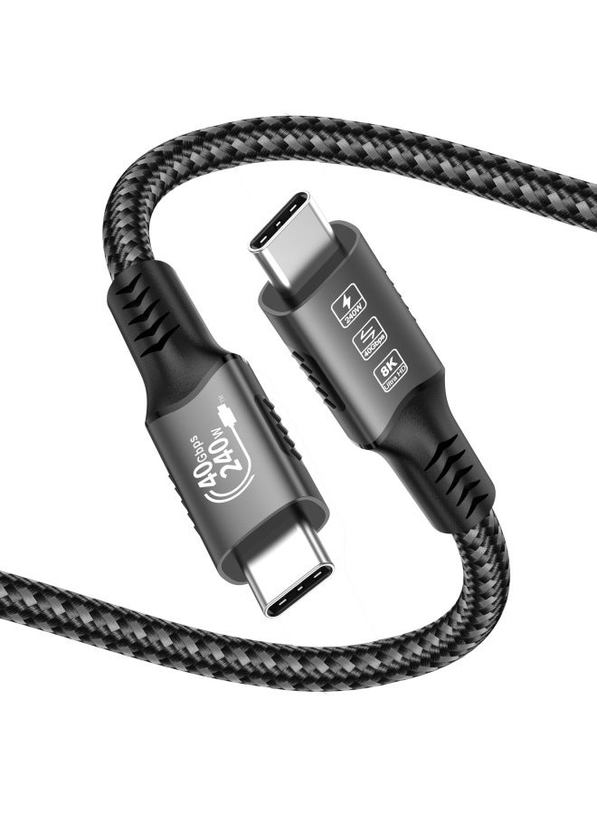 8K USB4 TYPE-C 240W DP 3.1 Mobile Phone Tablet Notebook Fast Charging Data Line 40GB Transmission-Color:8k 240 W 40GB 1.8M (NEW) - Image 2