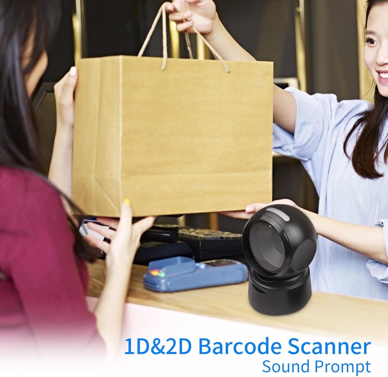 Desktop Wired Barcode Scanner Platform with CMOS Sensor for 1D 2D QR Code PDF417 DataMatrix - Hands Free Automatic Sense Reader with USB and RS232 Serial Port - Compatible with - Image 3